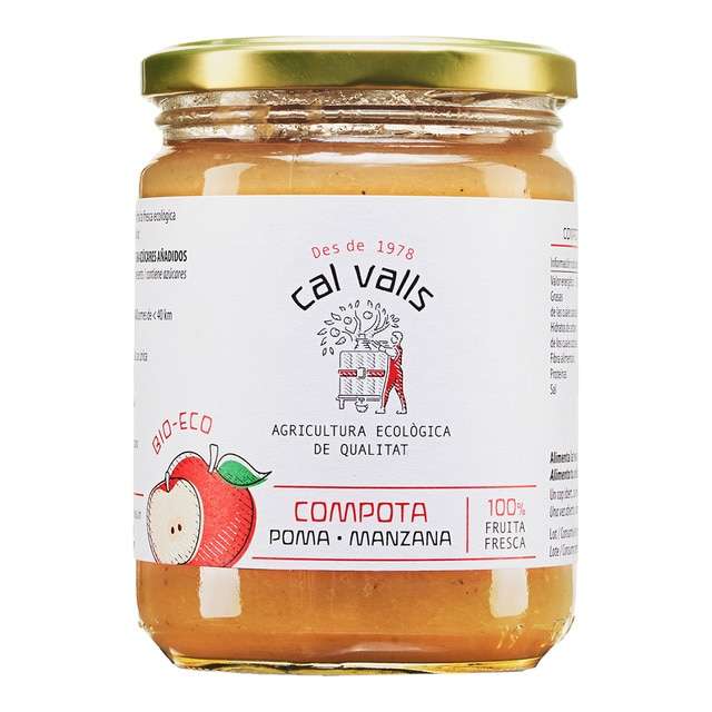 Imagen Compota de Manzana Eco de Cal Valls Sin Azúcar y Sin Gluten  Producto Natural (400g)