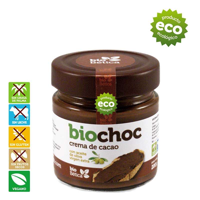 Imagen Bio choc crema de cacao AOVE 26% (200g)Experiencia de Chocolate Vegano y Ecológico