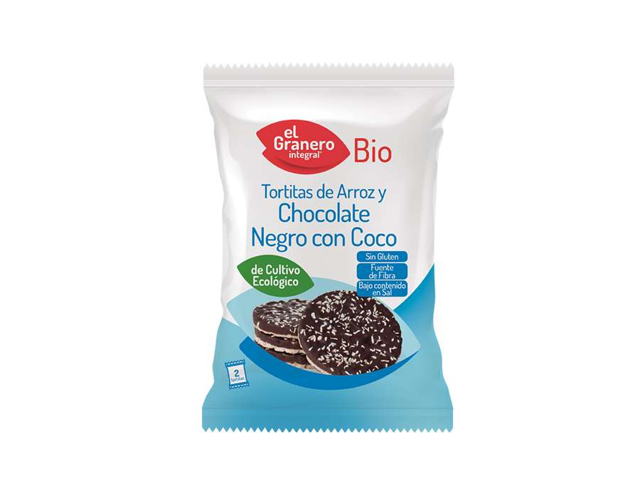 Imagen Tortitas de arroz con chocolate negro y coco (33g)