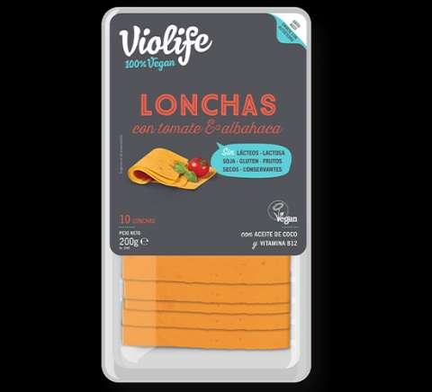 Imagen Lonchas sabor queso con tomate y albahaca (200g)